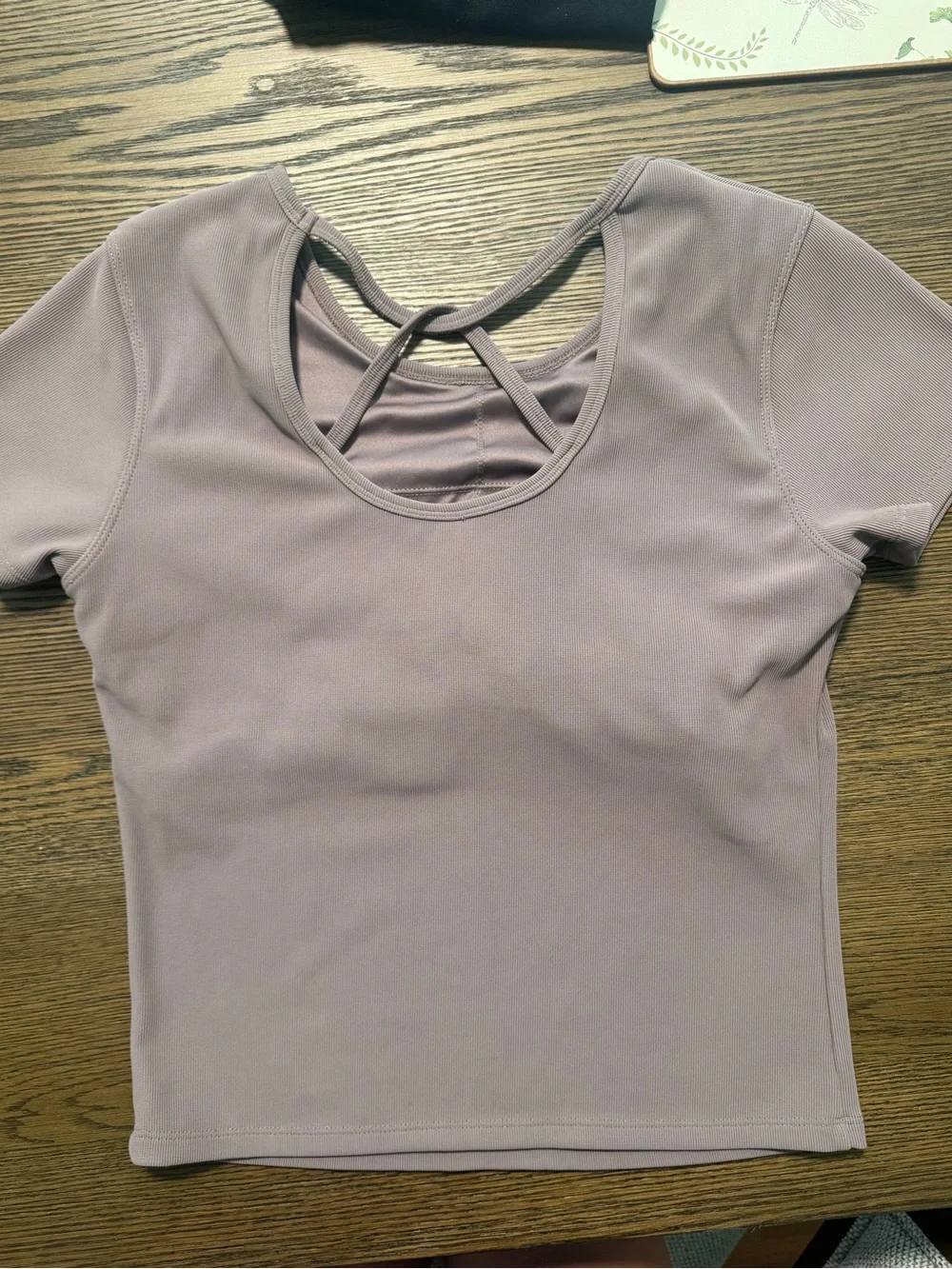 Move Theology Lavender Cross-Back Active Top | Large | Workout Yoga Athleisure - Picture 3 of 4
